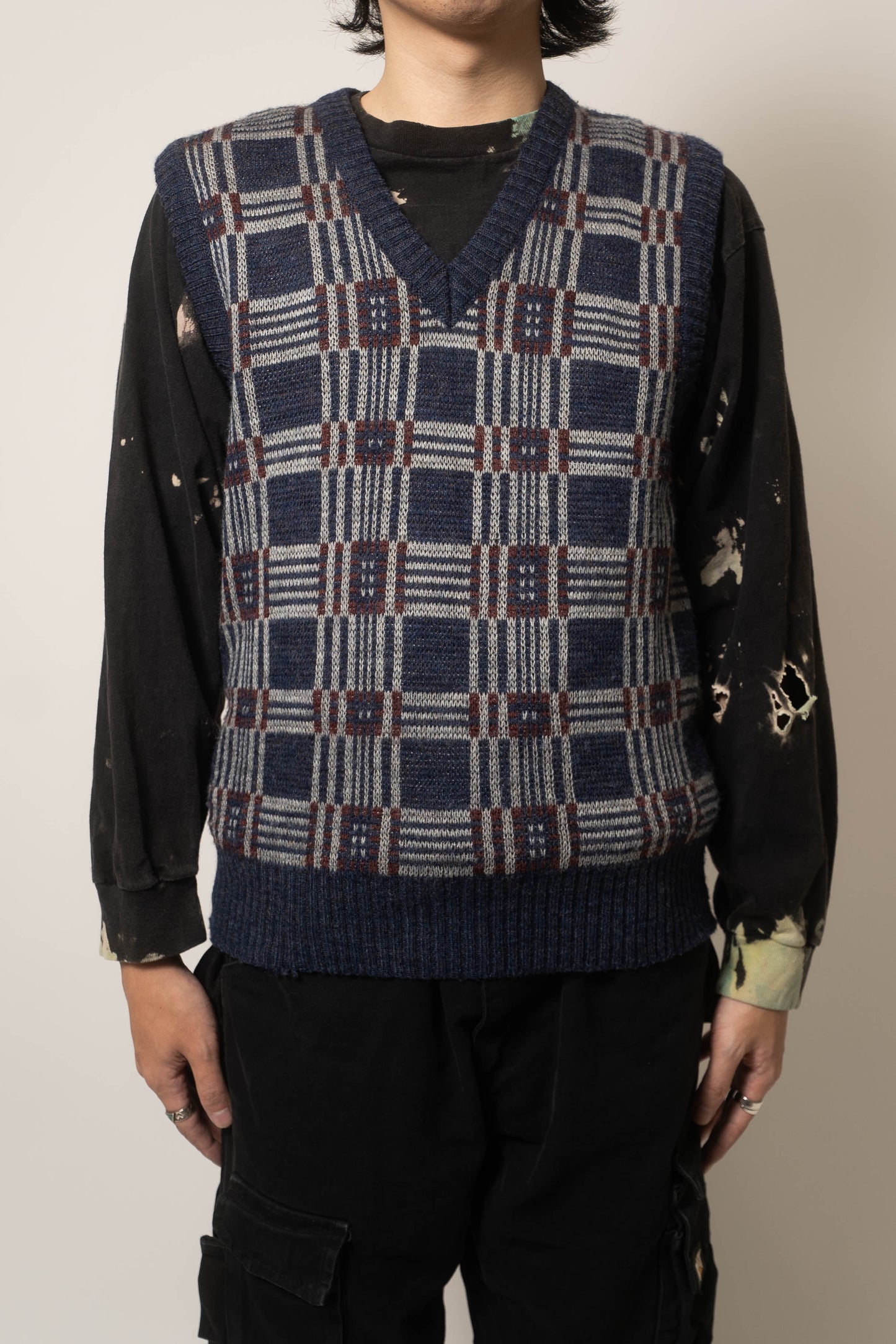 Vintage Check Knit Vest