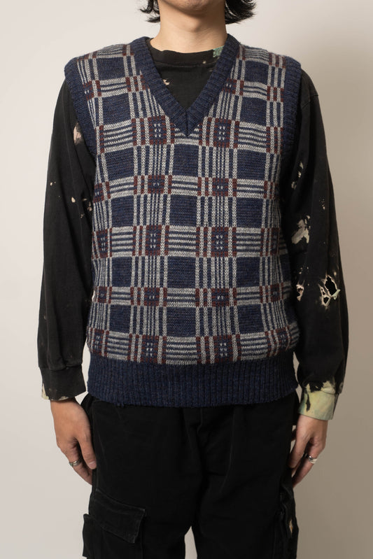Vintage Check Knit Vest