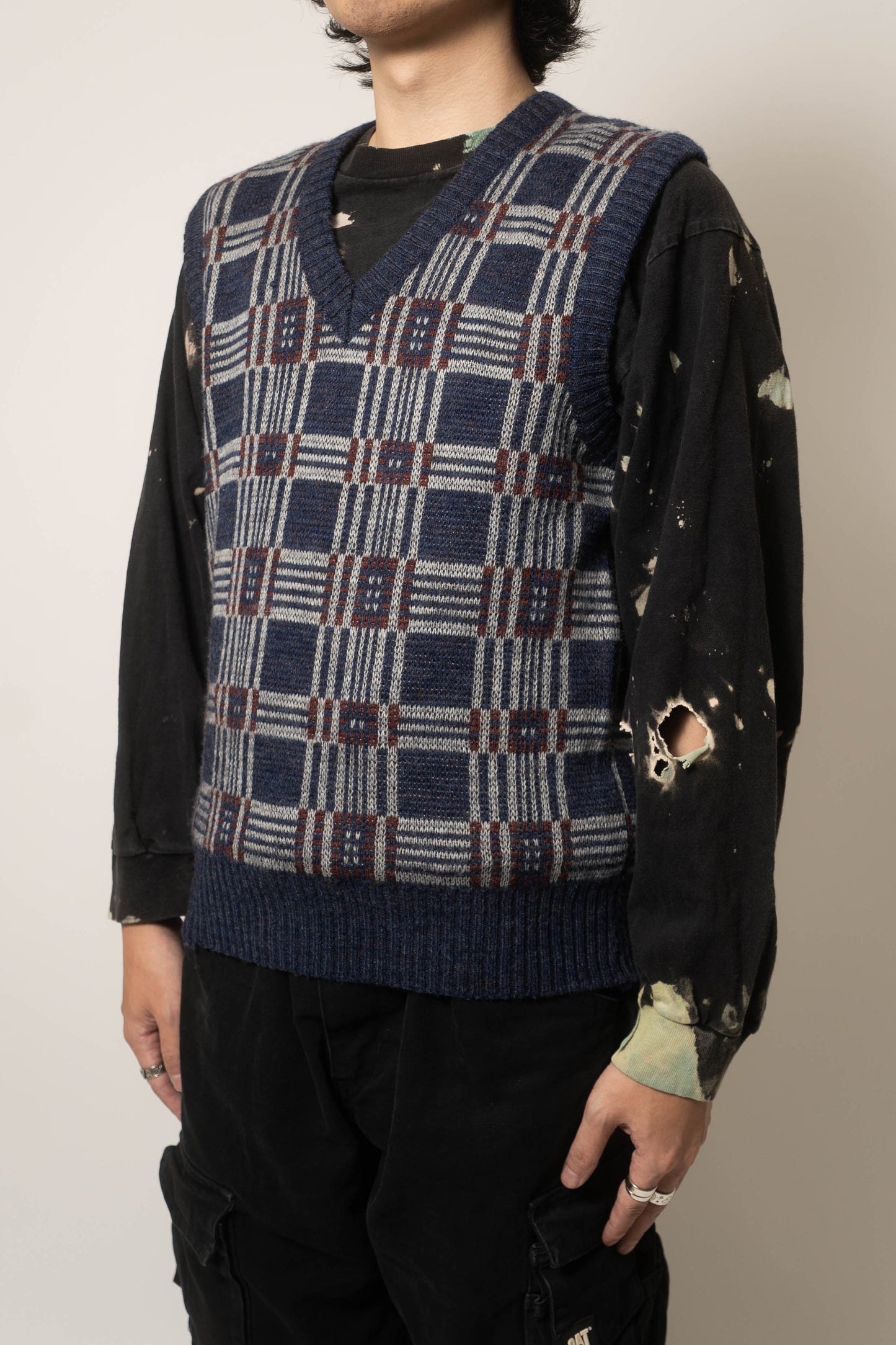Vintage Check Knit Vest