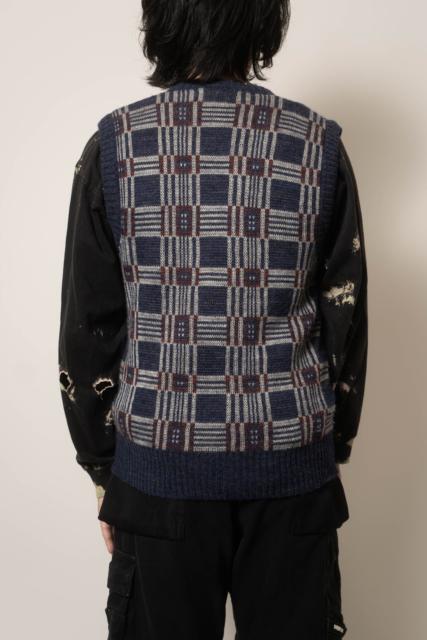 Vintage Check Knit Vest